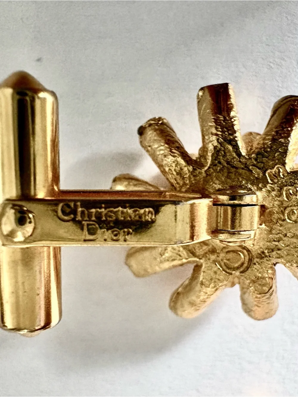 Vintage Christian Dior Gold tone Starburst Cufflinks